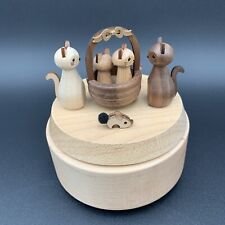 Wooderful Life Wooden Music Box Cats Kitty Music/Home, Sweet Home in Box picture