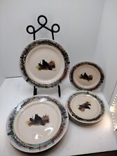  8) 4 each plates  Angler's Expressions,Black Bear  Art By Danu Jacobus/Don Mint picture