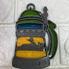 Vintage AVA IVV Pin 1988 Zinzinnati Octoberfest Stain Glass German Stein Pendant picture