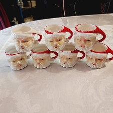 Vintage 50’s Napco Winking Santa Christmas Mugs Japan QTY OF 7 picture
