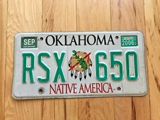 Oklahoma Native American License Plate picture