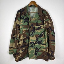 VTG 1999 US Military Woodland Camo BDU Combat Blouse Shirt Large Regular picture