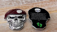 USAF Special Forces Pararescue Creed PJ s Maroon Beret Skull Challenge Coin picture