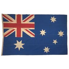 Vintage Wool Hand-Painted Flag Australia Banner Distressed Old Cloth Union Jack picture