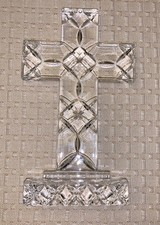 SAMOBOR by Rogaska 24% Lead Crystal 10” Religious Cross~Made in Slovenia picture