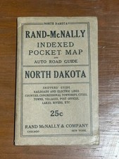 NORTH DAKOTA - RAND MCNALLY INDEXED POCKET MAP AND ROAD GUIDE - 1919 - Shippers picture