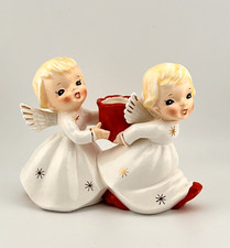 Shafford Twin Angel Single Candle Holder Japan Head Repair picture