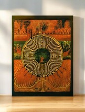Orthodox Icon of the Spiritual Labyrinth 23x30 cm, 9”x12” rare  Theological icon picture