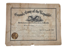 GRAND ARMY OF THE REPUBLIC AIDE-DE-CAMP COMMISSION SIGNED BY NATIONAL 1st ed picture