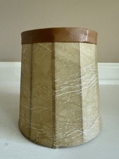 Vintage Western Faux Leather Clip On Small Drum Lamp Shade 6”x5” picture