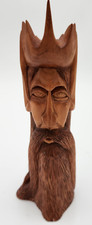 Vintage Handcarved Bearded Man with Crown 1985 Signed picture