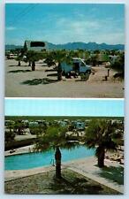 Yuma Arizona AZ Postcard Picnic Palms Campground Swimming Pool c1960's Vintage picture
