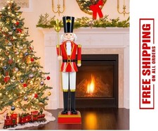 4FT Tall Life-Size Christmas Nutcracker with Scepter Red Holiday Décor 2026 picture