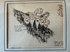 WALT DISNEY-SEVEN DWARFS CHARACTER DESIGN MODEL SHEET (original) hand colored. picture