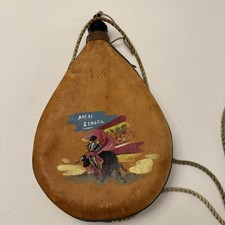 Leather Bota Wine Bag Bullfighter Art Vintage Spain Pamplona picture