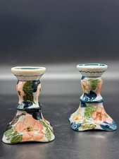 Handcrafted in Thailand Ceramic Candle Holder Set Of 2 picture
