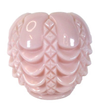Fostoria Diamond and Drape Swag Pink Milk Glass Rose Bowl Vase #1200 picture
