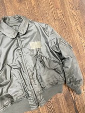 Vintage 70s Cold Weather Flyers Bomber Jacket Sz LARGE MIL-J-83388A Serval Zip picture