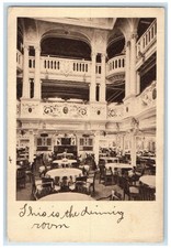 c1940's Dining Room Twin Screw Steamer Crown Princess Cecille Germany Postcard picture
