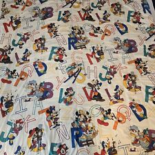 Vintage 1980s Disney Comforter Mickey Minnie & Friends Alphabet ABCs Twin 86x66 picture