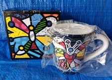 2010 Romero Britto BUTTERFLY Coffee Mug - Brand NEW, in Box picture