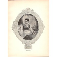Moore's Lalla Rookh A De Valentine 1896 Book Plate Print SC21 picture