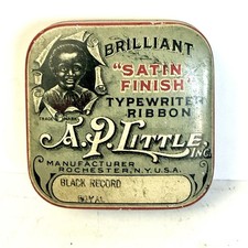 Antique A.P. Little Satin Finish Typewriter Ribbon Americana Tin picture
