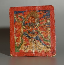 Real Rare Nice Tibet 18th Century Old Antique Buddhist Tsaklis Thangka Vajrakila picture