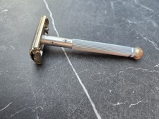 1961 Gillette Silver & Blue Starburst Double Edge Safety Razor picture