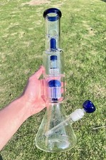 16'' Heavy Glass Bong Smoking Hookah Percolate Thick Water Tobacco Pipe picture