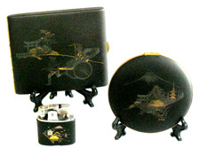 Vintage WWII Japanese K24 Gold Silver Damascene Cigarette Case Lighter Compact picture