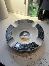 Cohiba 4 Cigar Ashtray Havana Cuba Gold Black And White Check 8in Ceramic Heavy picture