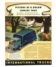 1940 International Truck Advertisement MCM Furniture Mover Delivery Vtg Print AD picture