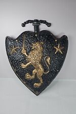 Vintage Homco 1137 Metal Lion Shield From Coat Of Arms Wall Hanging Sigil Plaque picture