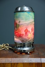 Antique Motion Lamp Waterfall Light Forest Outdoorsman Camp Fire 1950s Vintage picture