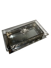 Metal Filigree  😻 Studio ￼ Glass Mirrored Rectangle Vanity Dresser Box fun picture