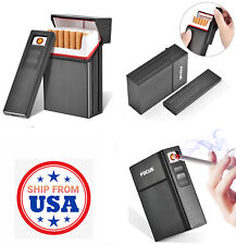 Cigarette Case Tobacco Box Electric Flameless Lighter Windproof USB Rechargeable picture