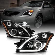 - for [Halogen Model] 2010 2011 2012 Nissan Altima Sedan LED Tube Black Housing picture