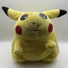 Vintage 1999 Pokemon Fat Pikachu Jumbo Plush 11” FAT Wide 90s Toy MISSING TAIL picture
