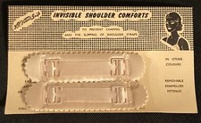 Vintage INVISIBLE SHOULDER COMFORTS For Bra Straps 1940's on Original Card picture