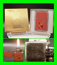 Unique Vintage Enamel Petrol Supreme Lighter With Zippo Insert And Box - Working picture