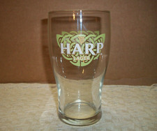 Harp Lager ~ Celtic Green Logo ~ Pint Glass ~ Etched Bottom ~ 5 3/4 in. Tall picture