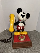Vintage Disney Standing Mickey Mouse Rotary Dial Telephone Phone 1976 picture