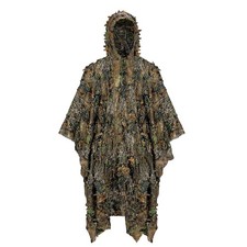 Ginsco 3D Leafy Camo Poncho Camoflage Woodland Cape Lightweight Ghillie Suit for picture