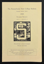 1928 Pennsylvania PA State College Bulletin Summer Courses Vintage Booklet picture