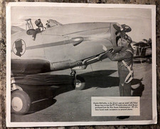 VINTAGE EDGAR BERGEN CHARLIE MCCARTHY ORIGINAL PHOTO PT-19 AIRPLANE WW2 c1946 picture