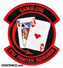 USAF 21ST FIGHTER SQUADRON -F-16 - GAMBLERS -Luke AFB, AZ- ORIGINAL PATCH on VEL picture