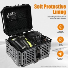 55L Motorcycle Rear Top Box Black Aluminium Alloy Tail Carrier Luggage Toolcase picture