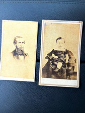 Rare Ball & Thomas Sepia CDV Portrait Photographs Lot of 2 Man & Child Original picture