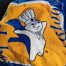 VTG PILLSBURY DOUGHBOY ADVERTISING BLANKET THROW 60 X 60 KNIT 2000 EUC THICK picture